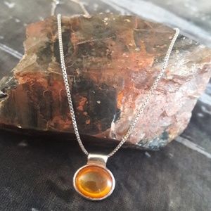 Sterling Silver & Amber necklace